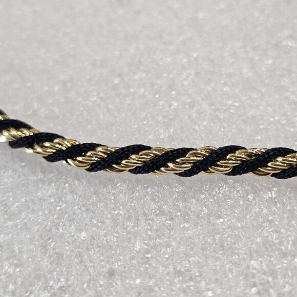 VTG 70s Trifari Twisted Gold Chain Necklace Black Gold 24" Gothic Dark Fairy - Picture 6 of 9